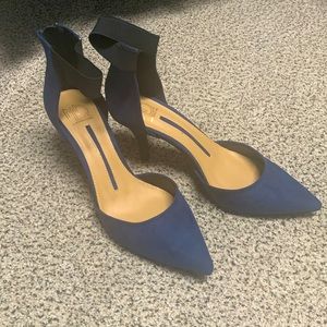 Blue suede heels size 9.5